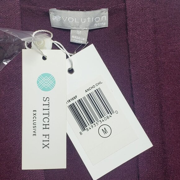 Stitch Fix X Evolution Open Cardigan Sweater Womens M Burgundy Ancho Chili - Picture 2 of 16
